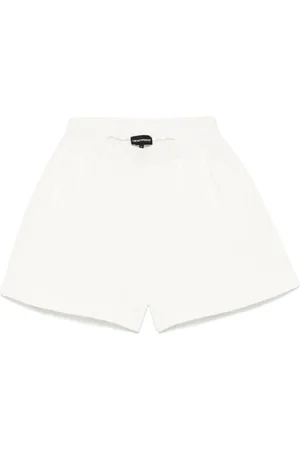 Emporio Armani Shorts, Dame, Hvid, XL, Hvide Shorts med Snørelinning