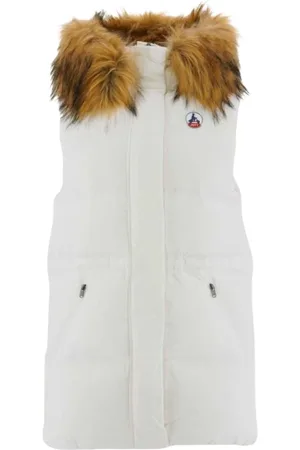 Jott Jakke, Dame, Hvid, XL, Uld, Ærmeløs Hætte Puffer Jakke