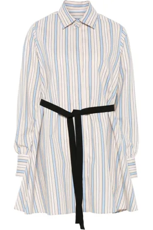 Msgm Kjole, Dame, Blå, XS, Blå Kjole med Bundet Talje