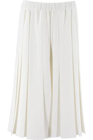 Fabiana Filippi Bukser, Dame, Hvid, XL, Elegant Plisserede Bukser