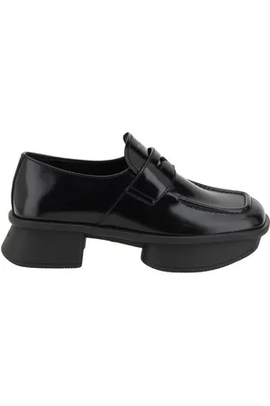 Prada Sko, Dame, Sort, 40 EU, Uld, Minimalistiske Lder Loafers