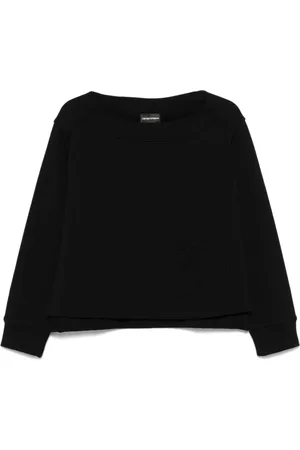 Emporio Armani Top, Dame, Sort, XL, Sort Crew Neck Sweater