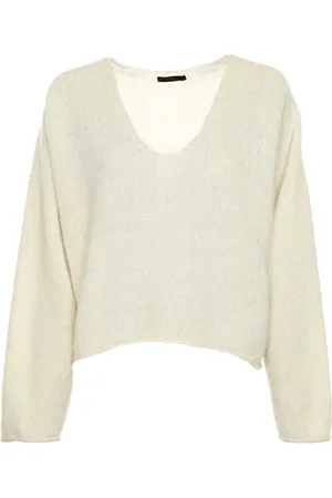 Drykorn Strik, Dame, Hvid, L, Alpaca Mix Cropped Sweater