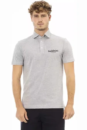 BALDININI Top, Herre, Grå, 3XL, Uld, Moderne Grå Polo Shirt