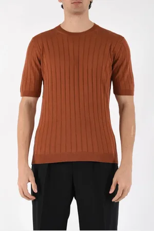TAGLIATORE Strik, Herre, Brun, 2XL, T-shirt i silke