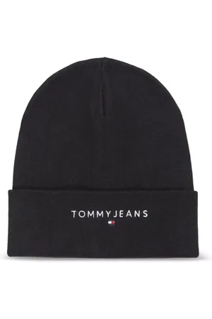 Tommy Hilfiger Tilbehør, Herre, Sort, ONE SIZE, Bomuld, Broderet Bomuld Beanie - Logo