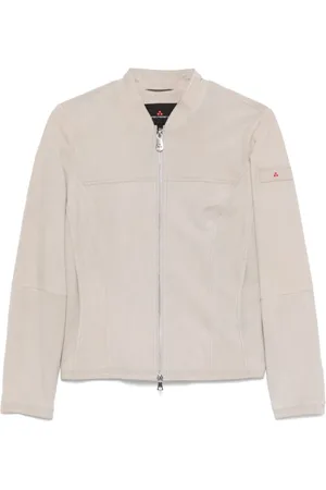 Peuterey Jakke, Dame, , XS, Uld, Lys Grå Lynlås Jakke Logo Patch
