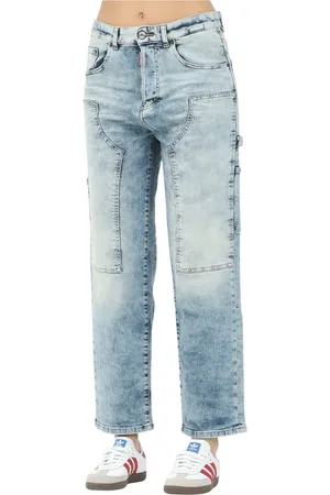 Dsquared2 Jeans, Dame, Blå, XS, Denim, Cargo Denim Jeans Regular Fit Forår/Sommer