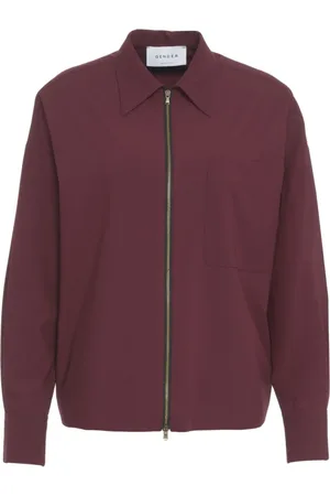 Gender Jakke, Dame, Rød, 2XS, Uld, Rød Blouson Jakke med Gyldne Detaljer