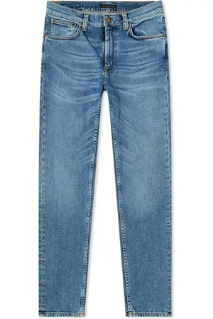 Nudie Jeans Jeans, Herre, Blå, W32 L32, Bomuld, Vintage Americana Lean Dean Jeans