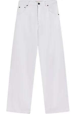 SEMICOUTURE Jeans, Dame, Hvid, W30, Bomuld, Hvid Wide Leg Jeans