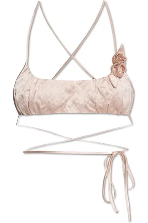 BLUMARINE Top, Dame, Lyserød, S, Satin, Satin top med applikation