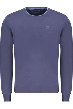North Sails Strik, Herre, Blå, 3XL, Bomuld, Kontrast Crew Neck Sweater