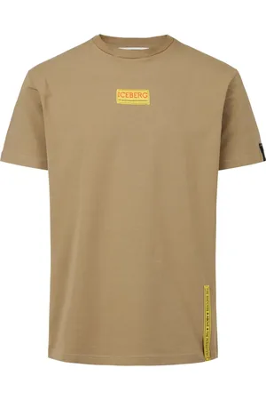 Iceberg Top, Herre, , 3XL, Bomuld, Slim-fit mudderfarvet T-shirt i bomuld jersey