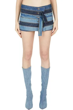 Guess Nederdel, Dame, Blå, W25, Denim, Panel Denim Mini Nederdel