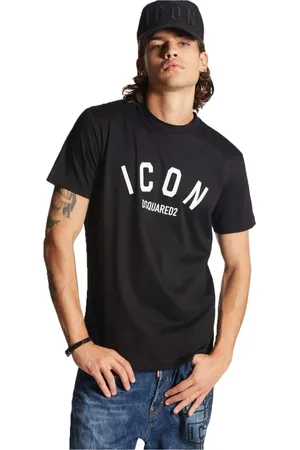 Dsquared2 Top, Herre, Sort, L, Bomuld, Sort Bomulds T-shirt - Kortærmet