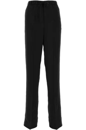 Jil Sander Bukser, Dame, Sort, XS, Satin, Wide Leg Bukser