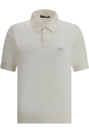 Dolce & Gabbana Top, Herre, Hvid, S, Bomuld, Monogram Polo Skjorte