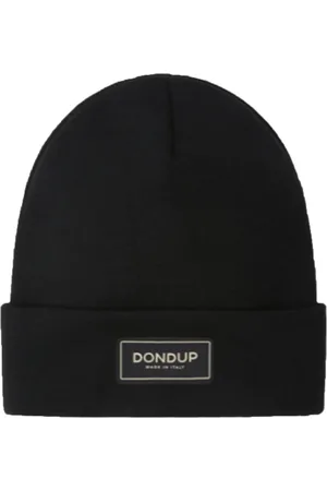 Dondup Tilbehør, Herre, Sort, ONE SIZE, Uld, Sort Uldblanding Logo Hat