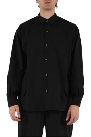 Roberto Collina Skjorte, Herre, Sort, M, Bomuld, Bomuld Oversized Skjorte med Lommer