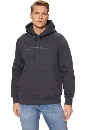 Calvin Klein Sweathshirts & Hoodies, Herre, Grå, XL, Bomuld, Hættetrøje - Regular Fit