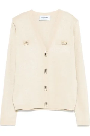 Blugirl Strik, Dame, , M, Uld, Sweater med knaplukning og skulderpuder