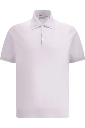 Brunello Cucinelli Top, Herre, Lilla, M, Bomuld, Klassisk Bomuldspolo