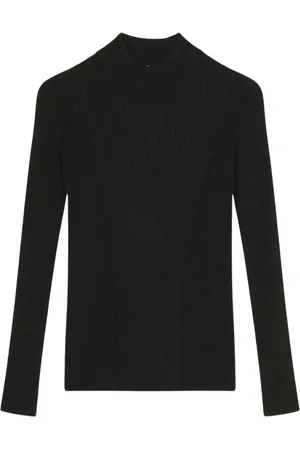 Isabel Marant Strik, Dame, Sort, M, Uld, Sort højhalset sweatshirt