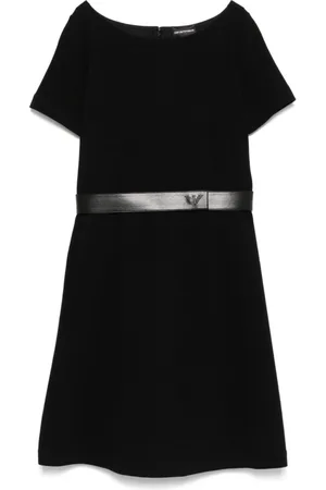 Emporio Armani Kjole, Dame, Sort, S, Sort Bådhals Bæltet Kjole