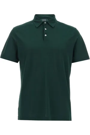 ZANONE Top, Herre, Grøn, 2XL, Skovgrøn Polo Krave Sweater