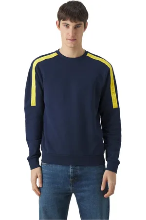 EA7 Sweathshirts & Hoodies, Herre, Blå, 2XL, Bomuld, Regular Fit Bomuldspullover