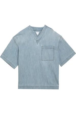 Bottega Veneta Top, Dame, Blå, S, Uld, Denim Skjorte Stilfuldt Afslappet Tøj