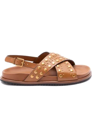 Twin-Set Sko, Dame, Brun, 39 EU, Læder, Brun Læder Sandaler