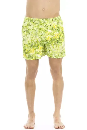 Roberto Cavalli Badetøj, Herre, Grøn, M, Uld, Grønne Badeshorts med Print