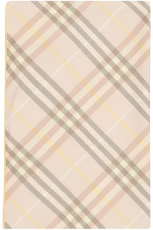 Burberry Tilbehør, Dame, Lyserød, ONE SIZE, Silketørklæde med ikonisk ternemønster