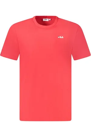 Fila Top, Herre, Rød, L, Bomuld, Trykt Crew Neck T-shirt