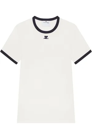 Courrèges Top, Herre, Hvid, L, Hvide Crew Neck T-shirts og Polos