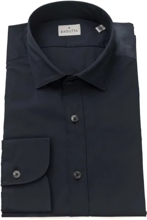 BAGUTTA Skjorte, Herre, Blå, L, Slim Fit Fransk Krave Skjorte