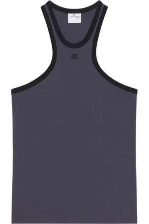 Courrèges Top, Herre, Sort, M, Broderet Logo T-shirts og Polos