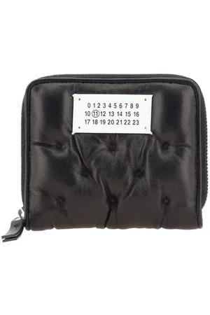 Maison Margiela Tilbehør, Dame, Sort, ONE SIZE, Læder, Ikonisk Læder Zip-Around Pung