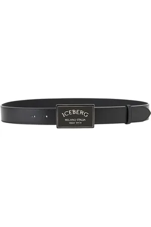 Iceberg Tilbehør, Herre, Sort, 100 CM, Læder, Sort Carry Over nappa læderbælte med blank spænde
