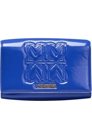 Moschino Taske, Dame, Blå, ONE SIZE, Uld, Kæde Skuldertaske med Logo