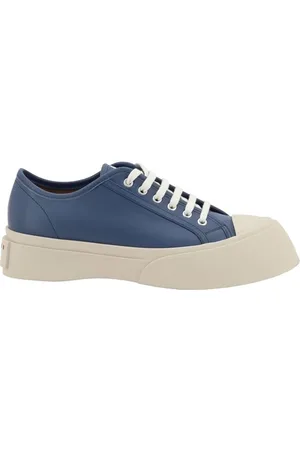 Marni Sko, Herre, Blå, 41 EU, Læder, Præget Logo Sneakers