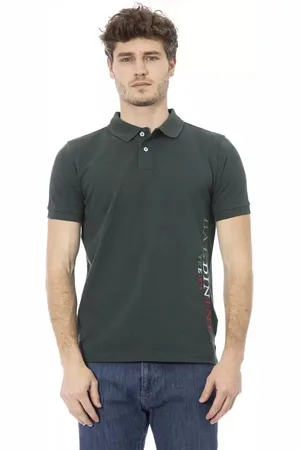 BALDININI Top, Herre, Grøn, L, Bomuld, Grøn Broderet Poloshirt