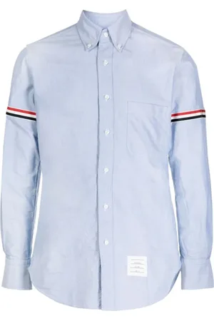 Thom Browne Skjorte, Herre, Blå, S, Bomuld, Klassisk Blå Knappet Skjorte