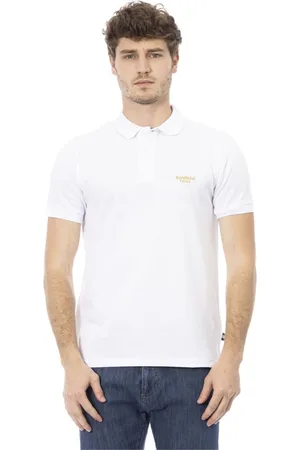BALDININI Top, Herre, Hvid, S, Bomuld, Trend Polo Shirt med Logo