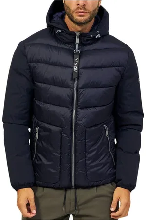 YES ZEE BY ESSENZA Jakke, Herre, Blå, 3XL, Nylon, Hættet nylonjakke med lynlåslukning