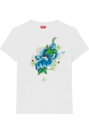 Kenzo Top, Dame, Hvid, M, Uld, Stilfulde T-shirts og Polos