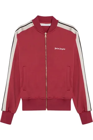 Palm Angels Strik, Dame, Rød, XS, Uld, Zip Cardigan Sweater