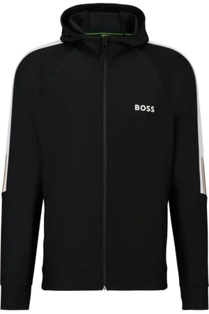 HUGO BOSS Sweathshirts & Hoodies, Herre, Sort, 3XL, Polyester, Hooded Zip Jacket Sicon